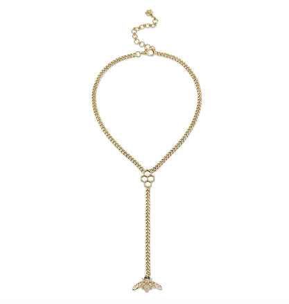 HONEY-COMB BEE DROP NECKLACE