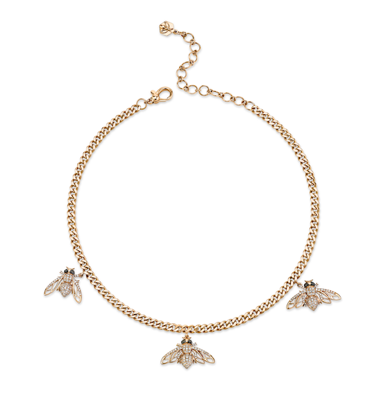 TRIPLE BEE'S ON BABY LINK NECKLACE