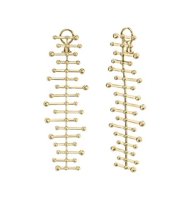 GOLD FISH BONE DROP EARRINGS