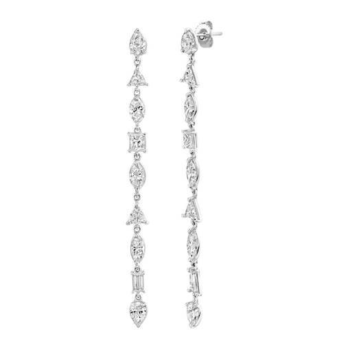 MIXED DIAMOND DROP EARRINGS