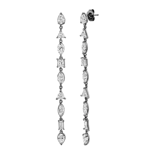 MIXED DIAMOND DROP EARRINGS
