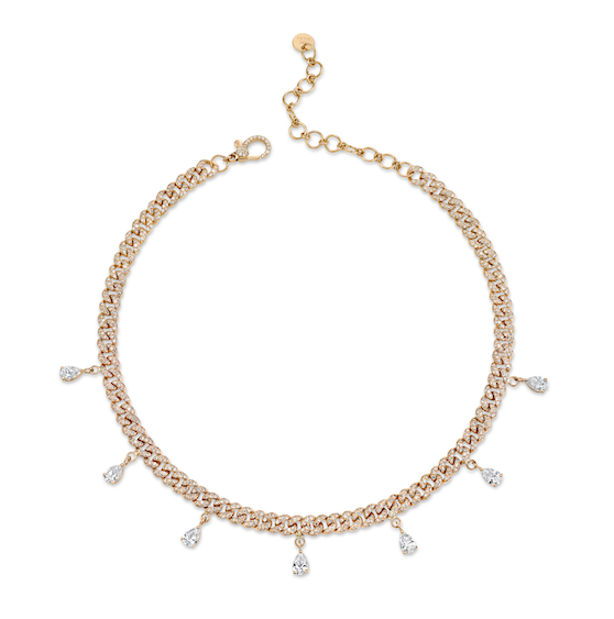 7 PEAR DROP LINK NECKLACE